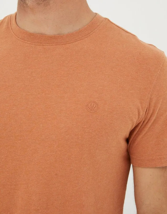 Lulworth Organic Crew TShirt Dusky Orange Men FatFace TShirts