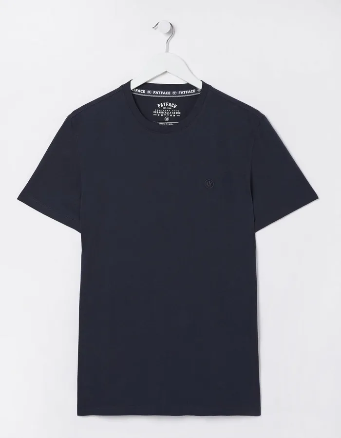 Lulworth Organic Crew TShirt Navy Men FatFace TShirts