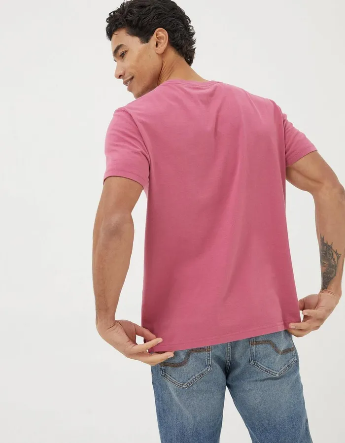 Lulworth Organic Crew TShirt Rose Pink Men FatFace TShirts