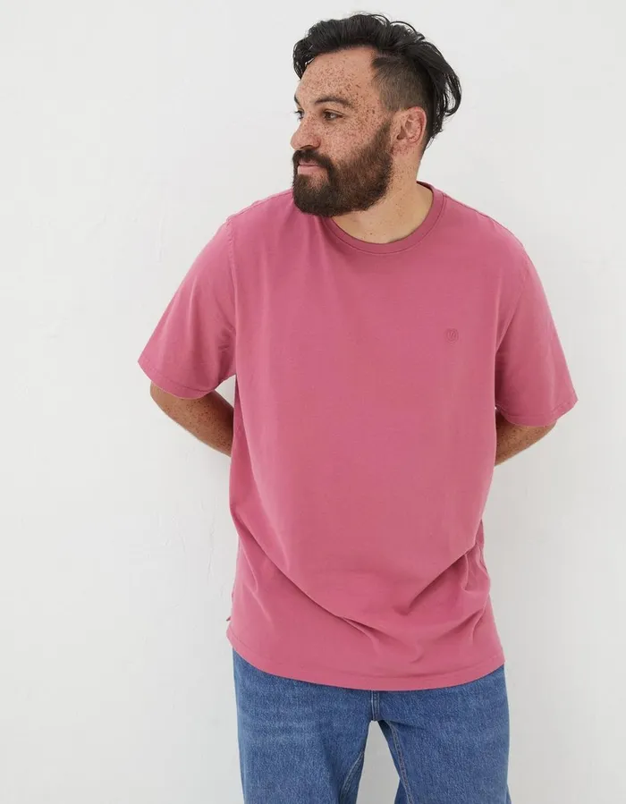 Lulworth Organic Crew TShirt Rose Pink Men FatFace TShirts