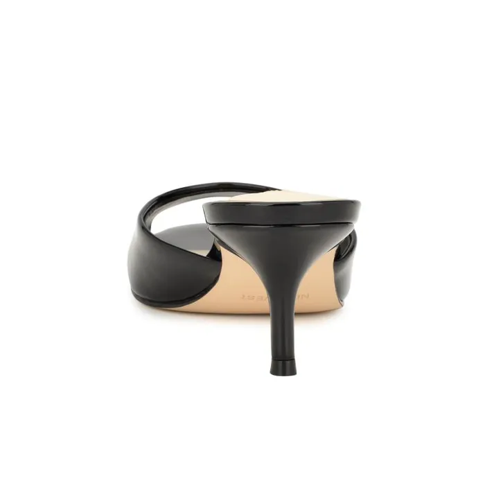 Luvlie Heeled Slide Sandals Black Patent Women Nine West Heels