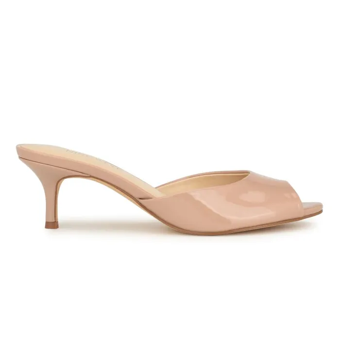 Luvlie Heeled Slide Sandals Natural Patent Women Nine West Heels