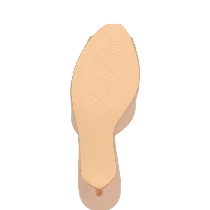 Luvlie Heeled Slide Sandals Natural Patent Women Nine West Heels