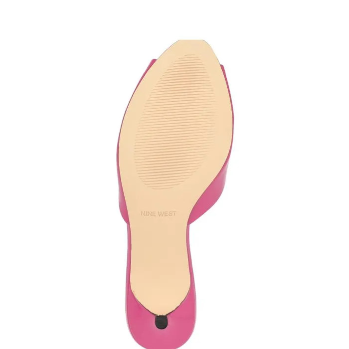 Luvlie Heeled Slide Sandals Pink Patent Women Nine West Heels