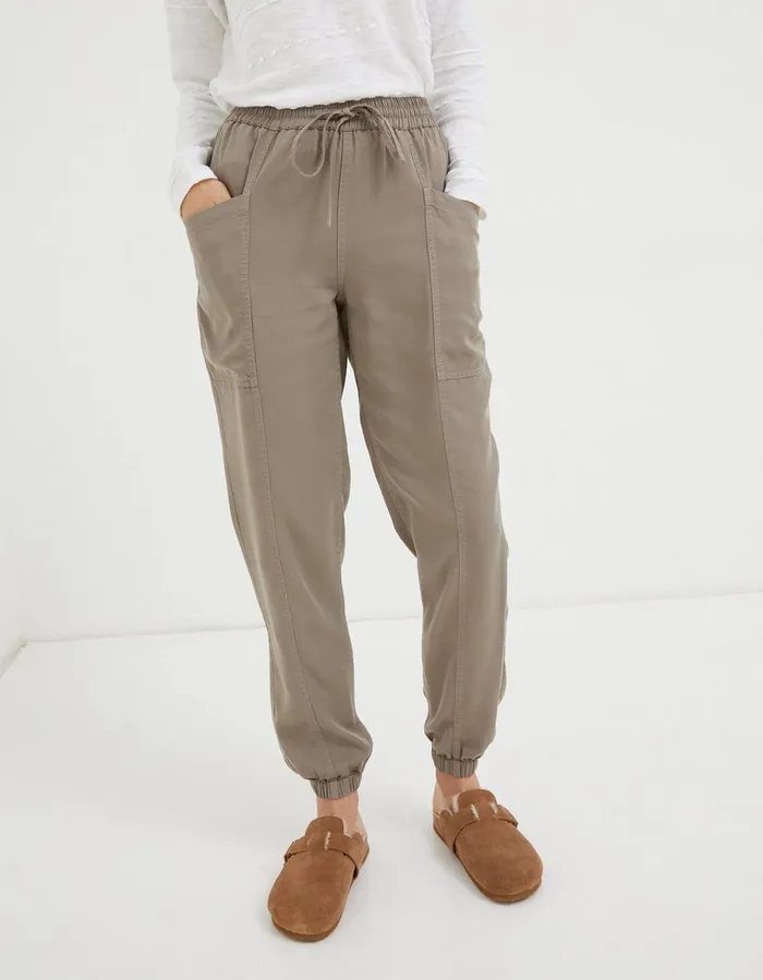 Lyme Cargo Cuffed Joggers Light Natural Women FatFace Trousers and Leggings