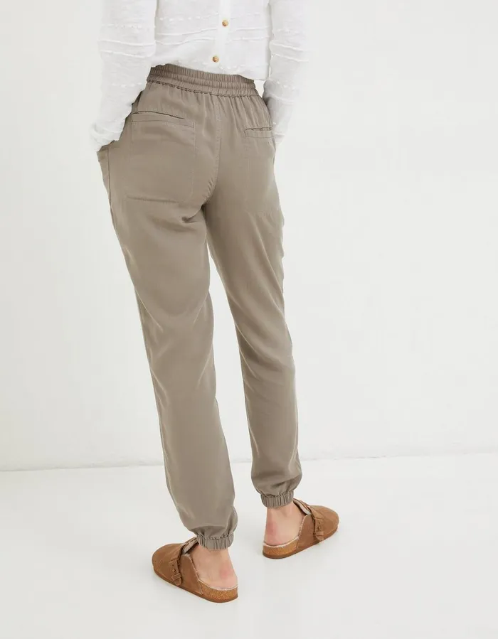 Lyme Cargo Cuffed Joggers Light Natural Women FatFace Trousers and Leggings