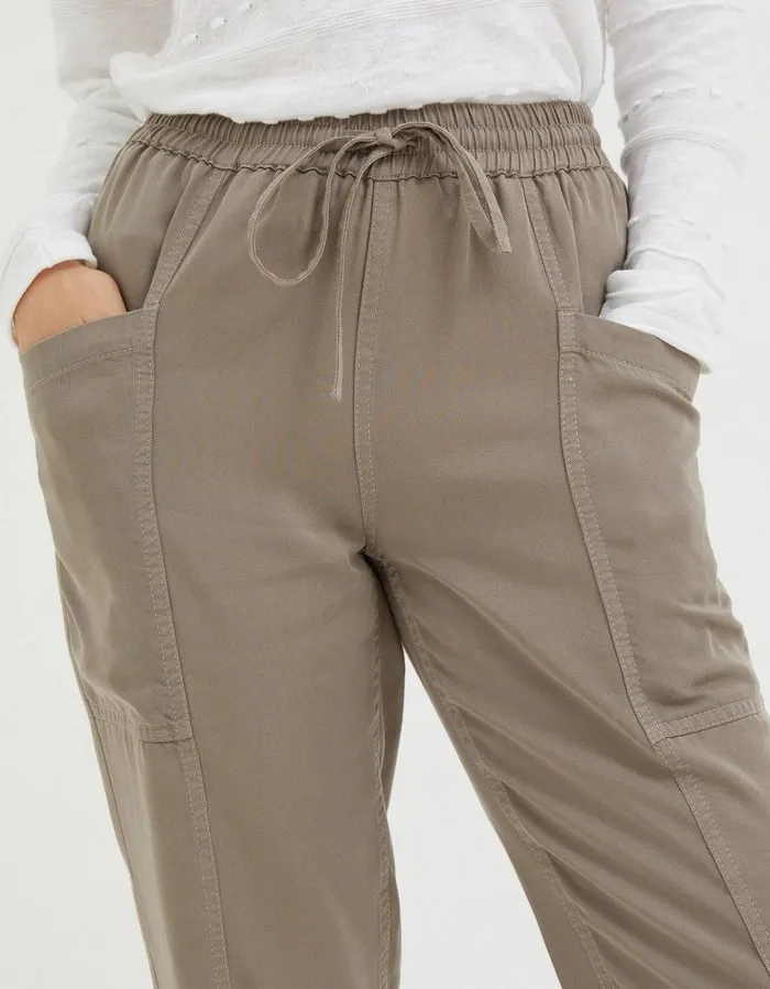 Lyme Cargo Cuffed Joggers Light Natural Women FatFace Trousers and Leggings