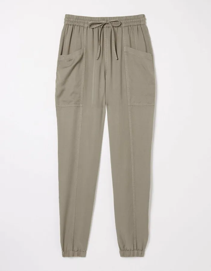 Lyme Cargo Cuffed Joggers Light Natural Women FatFace Trousers and Leggings