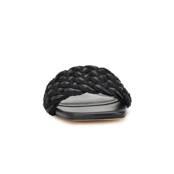Maci Flat Slide Sandals Black Women Nine West Sandals