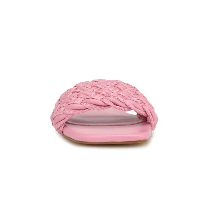 Maci Flat Slide Sandals Pink Women Nine West Sandals