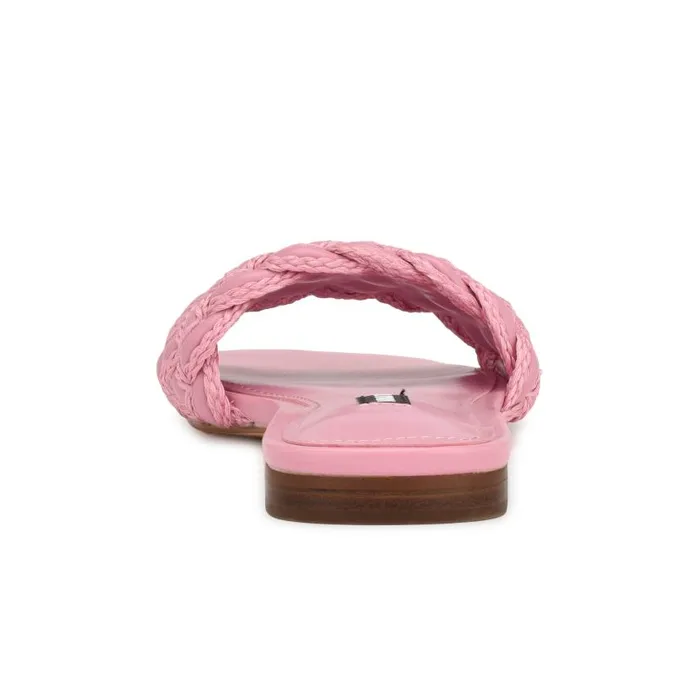 Maci Flat Slide Sandals Pink Women Nine West Sandals