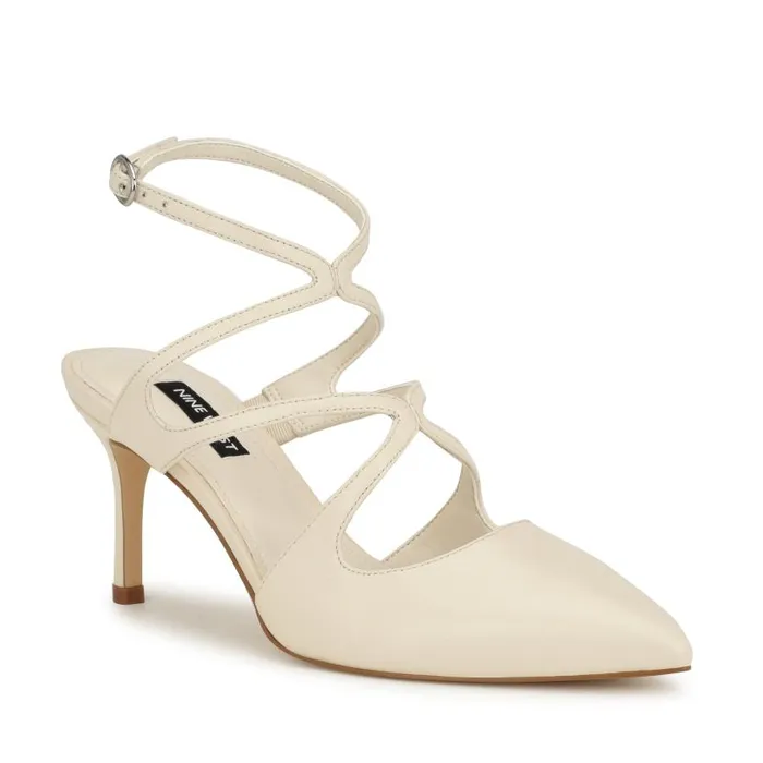 Maes Dress Pumps Ivory Leather Women Nine West Heels