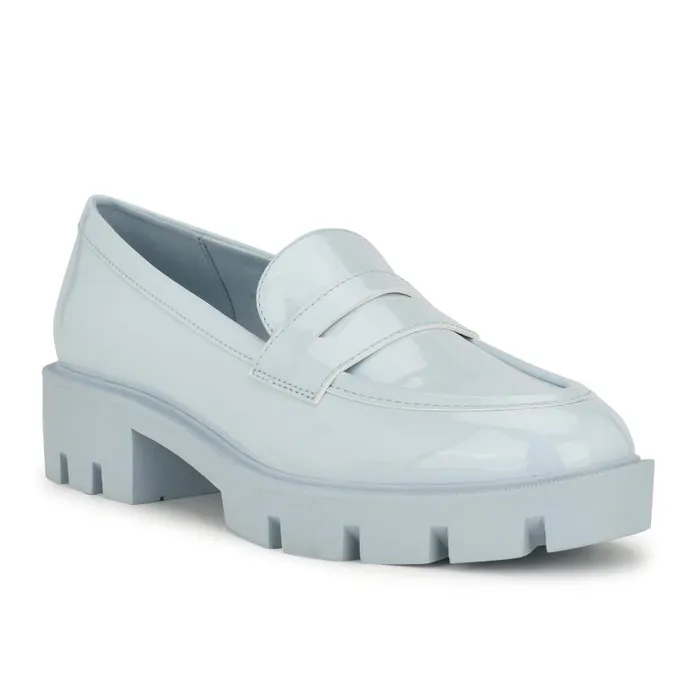 Maibel SlipOn Loafers Light Blue Patent Women Nine West Flats and Loafers
