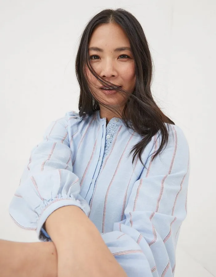 Mallie Stripe Shirt Blue Women FatFace Shirts and Blouses