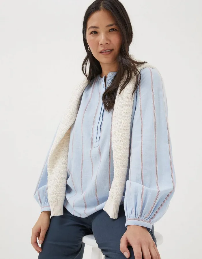Mallie Stripe Shirt Blue Women FatFace Shirts and Blouses