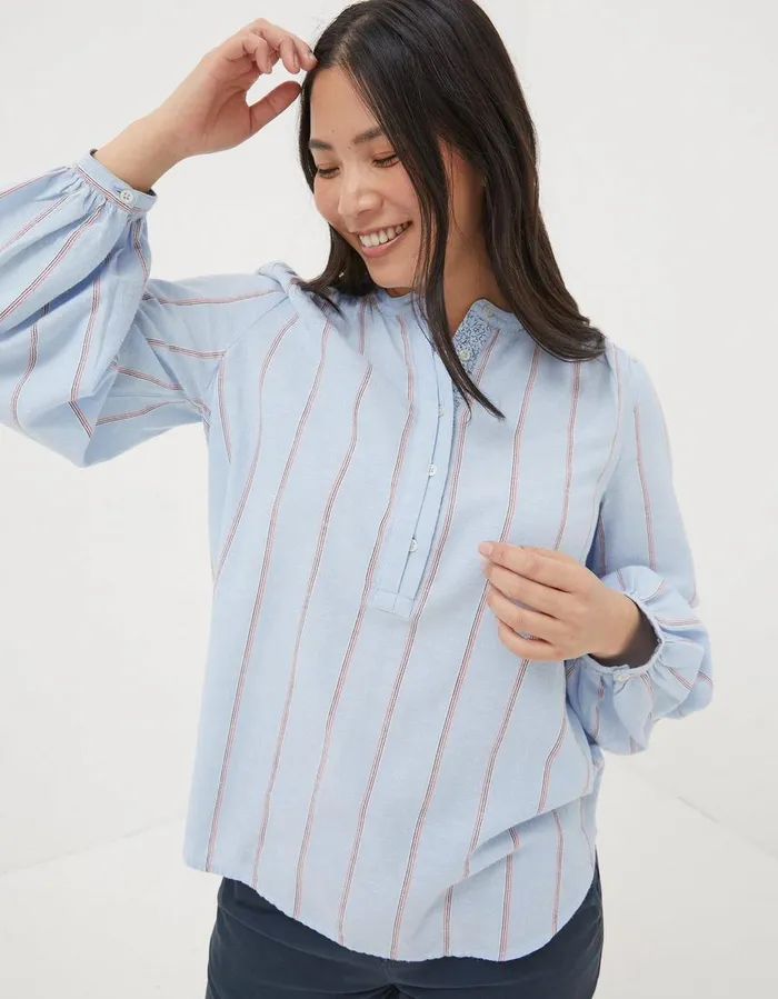 Mallie Stripe Shirt Blue Women FatFace Shirts and Blouses