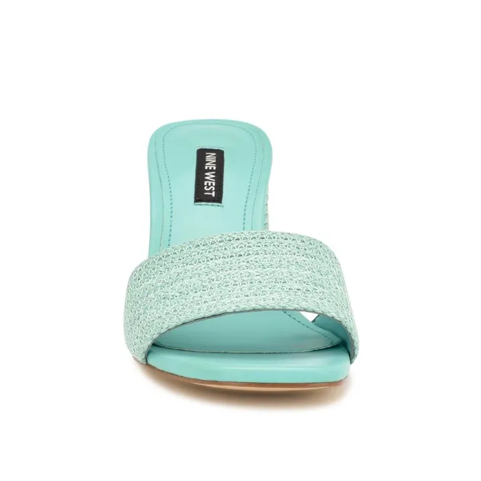 Mapeli Heeled Slide Sandals Aqua Blue Women Nine West Sandals