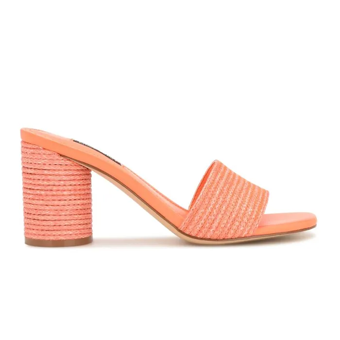 Mapeli Heeled Slide Sandals Orange Women Nine West Heels