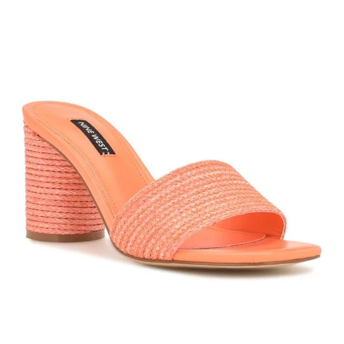 Mapeli Heeled Slide Sandals Orange Women Nine West Heels