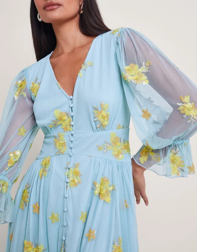 Martha Embellished Tea Dress Blue Women Monsoon Dresses