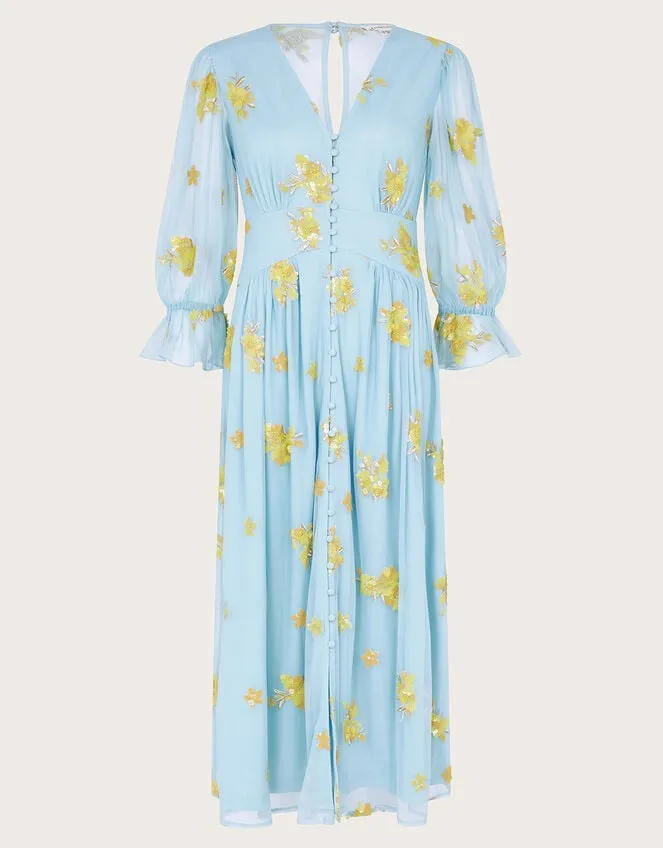 Martha Embellished Tea Dress Blue Women Monsoon Dresses