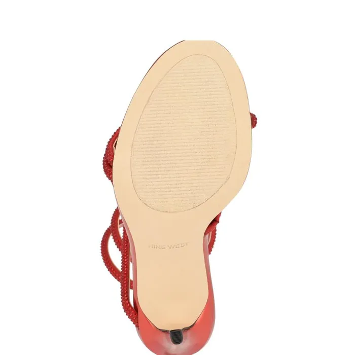 Maskil Ankle Wrap Heeled Sandals Red Women Nine West Heels
