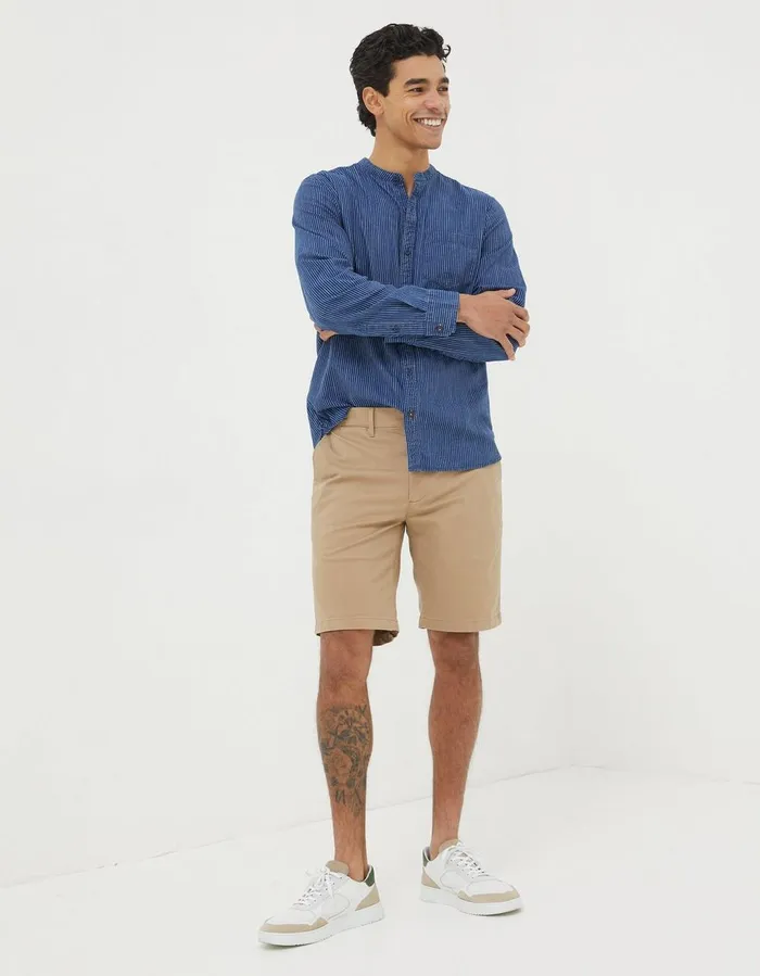 Mawes Organic Cotton Chino Shorts Dark Stone Men FatFace Shorts