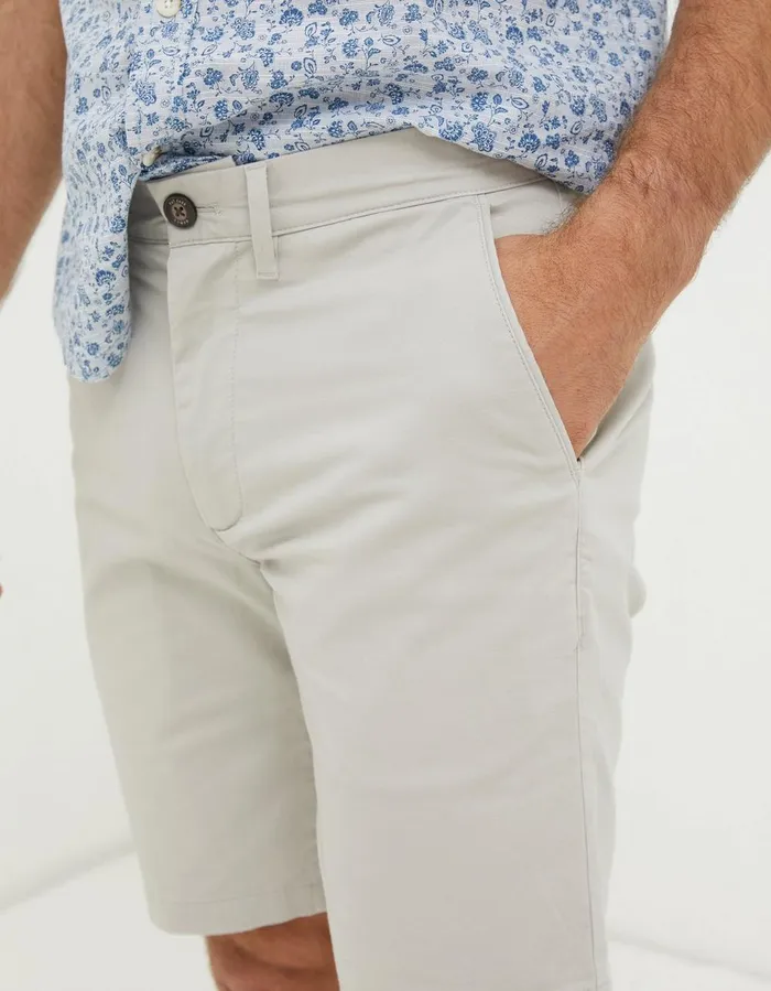 Mawes Organic Cotton Chino Shorts Light Grey Men FatFace Shorts