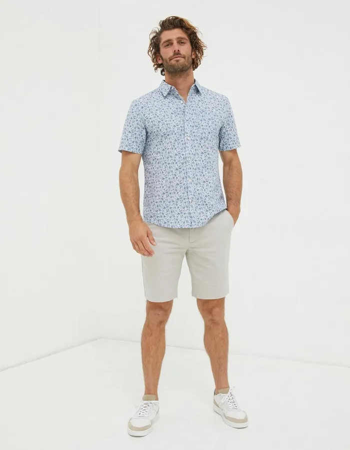 Mawes Organic Cotton Chino Shorts Light Grey Men FatFace Shorts