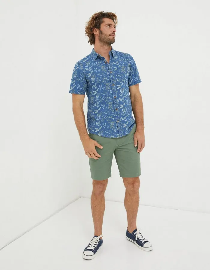 Mawes Organic Cotton Chino Shorts Sage Green Men FatFace Shorts