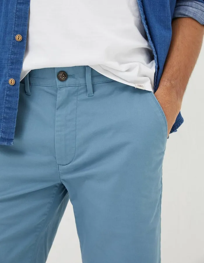 Mawes Organic Cotton Chino Shorts Washed Blue Men FatFace Shorts