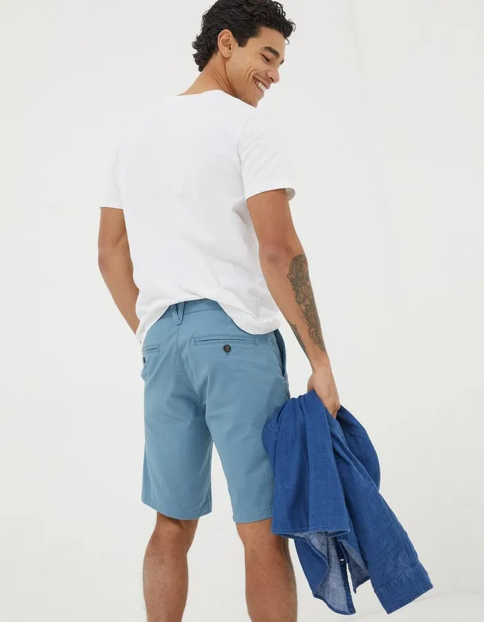 Mawes Organic Cotton Chino Shorts Washed Blue Men FatFace Shorts
