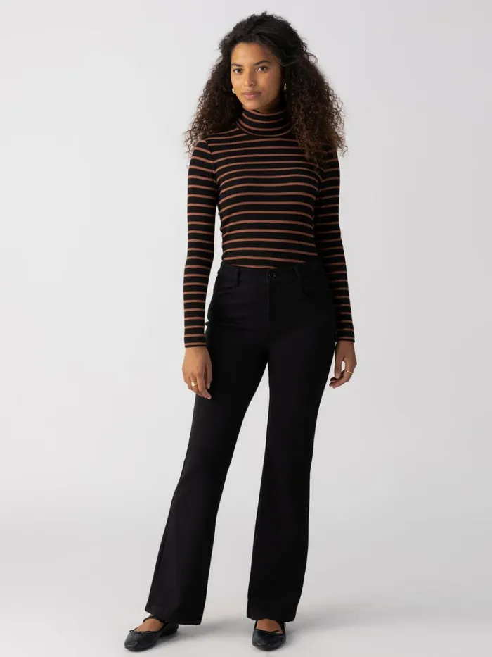 Maya Flare Standard Rise Pant Black Women Sanctuary Clothing Pants