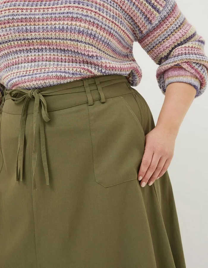 Melanie Utility Midi Skirt Khaki Green Women FatFace Skirts