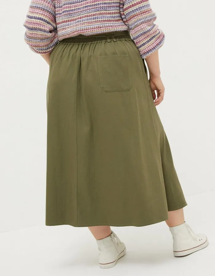 Melanie Utility Midi Skirt Khaki Green Women FatFace Skirts