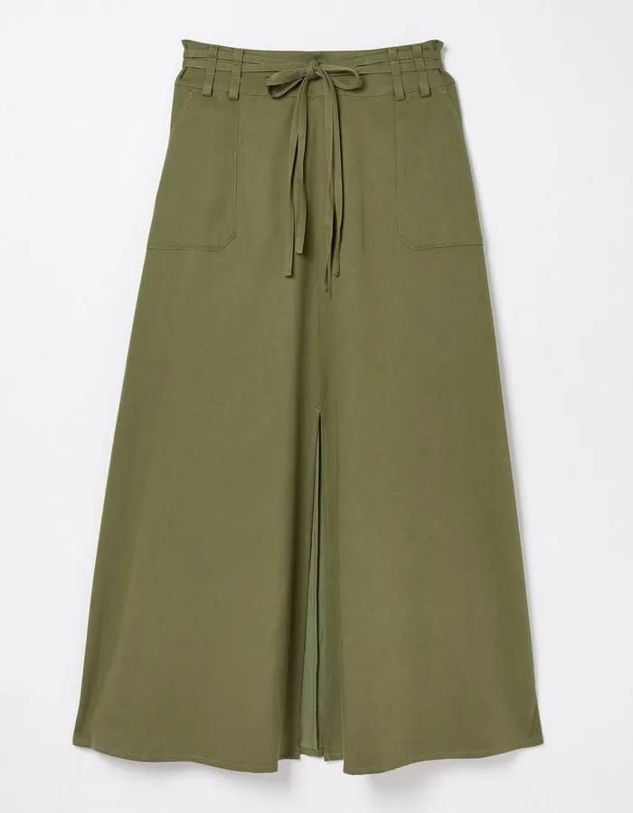 Melanie Utility Midi Skirt Khaki Green Women FatFace Skirts