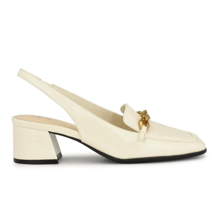 Mella 92159 Block Heel Slingbacks Ivory Women Nine West Heels