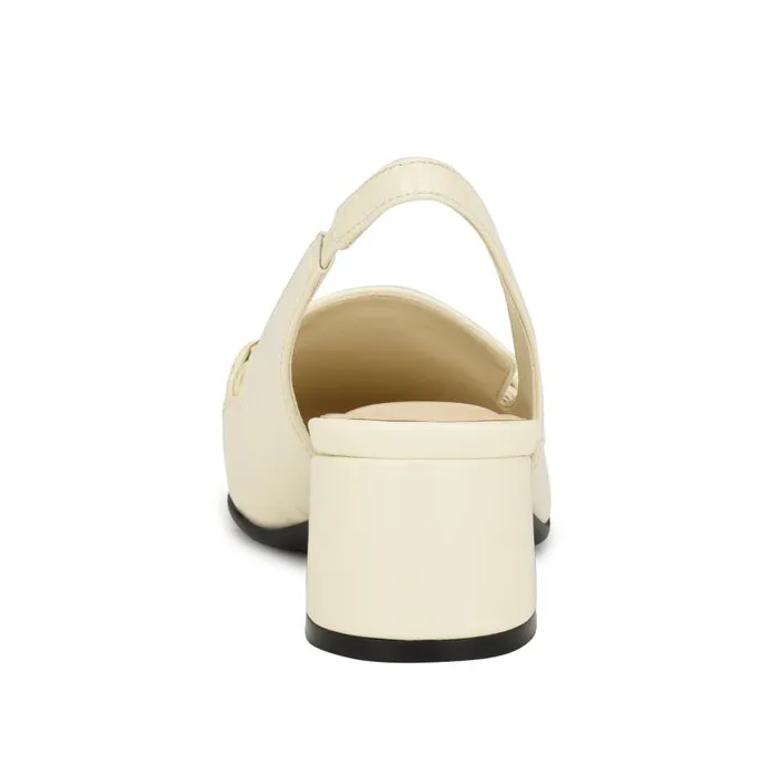Mella 92159 Block Heel Slingbacks Ivory Women Nine West Heels