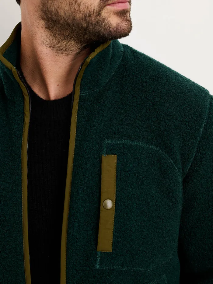 Men Alex Mill Jackets Coats Alta Sherpa Jacket In Italian Wool Dark Green