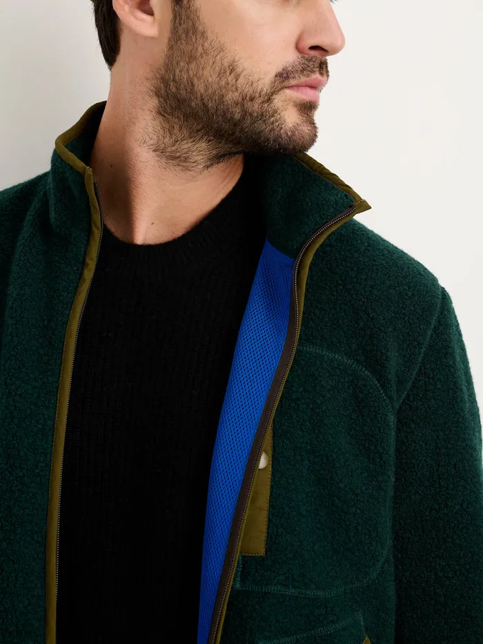 Men Alex Mill Jackets Coats Alta Sherpa Jacket In Italian Wool Dark Green