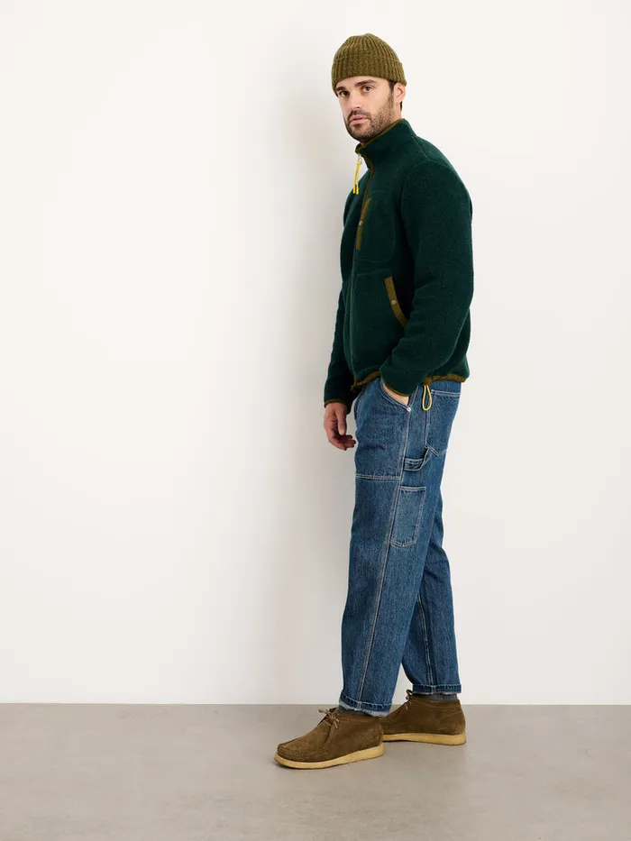 Men Alex Mill Jackets Coats Alta Sherpa Jacket In Italian Wool Dark Green