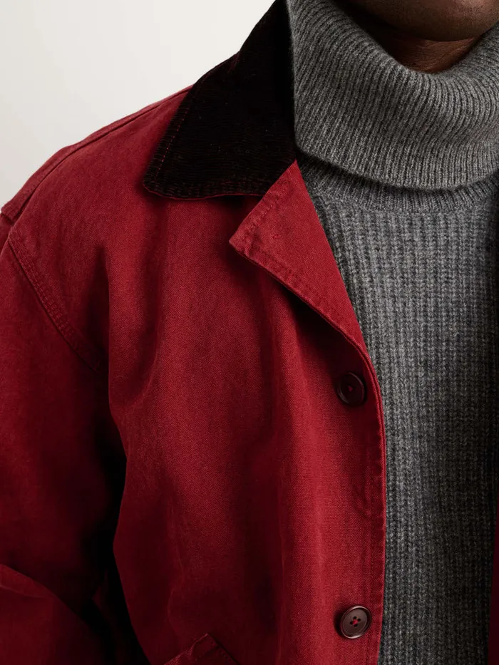 Men Alex Mill Jackets Coats Frontier Jacket In Recycled Canvas Firebrick