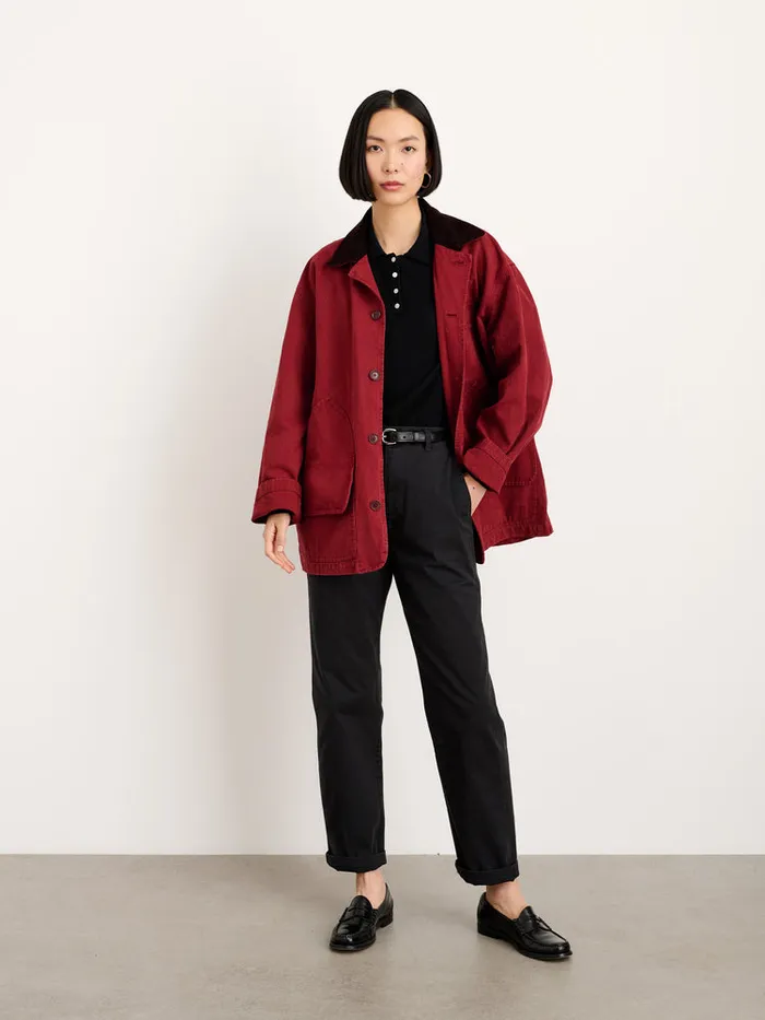Men Alex Mill Jackets Coats Frontier Jacket In Recycled Canvas Firebrick