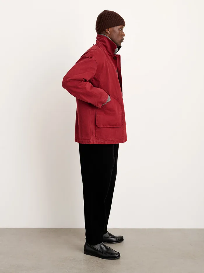 Men Alex Mill Jackets Coats Frontier Jacket In Recycled Canvas Firebrick