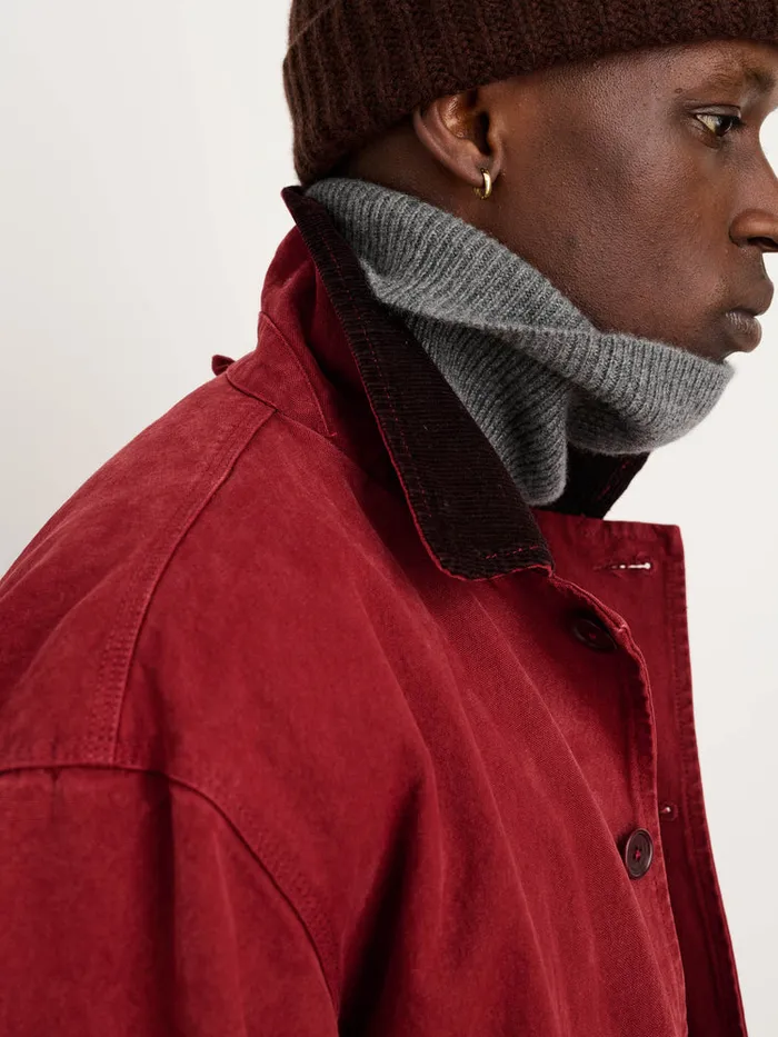 Men Alex Mill Jackets Coats Frontier Jacket In Recycled Canvas Firebrick