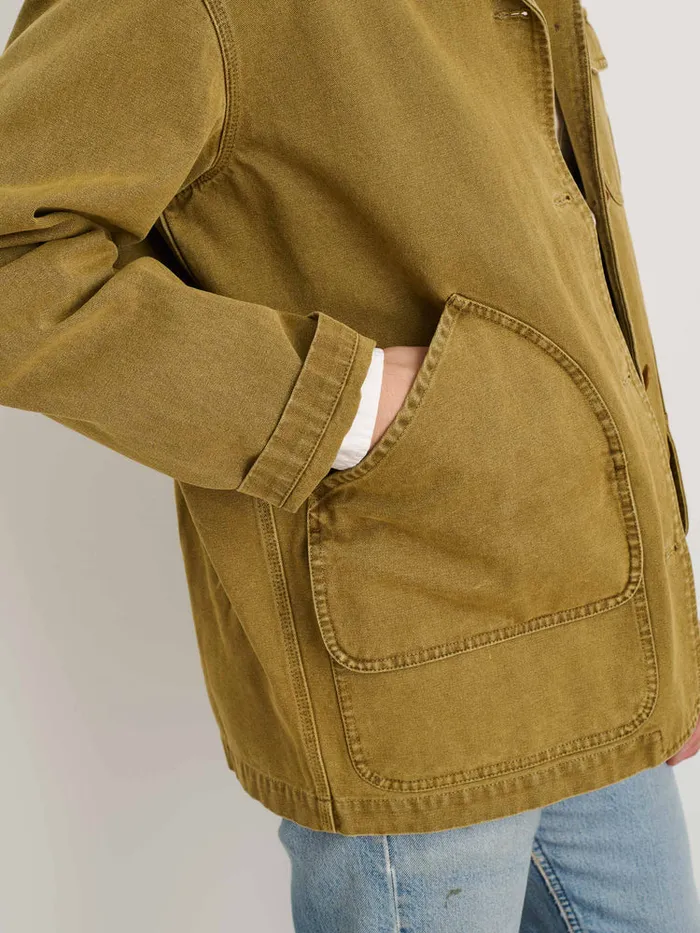Men Alex Mill Jackets Coats Frontier Jacket In Recycled Canvas Khaki