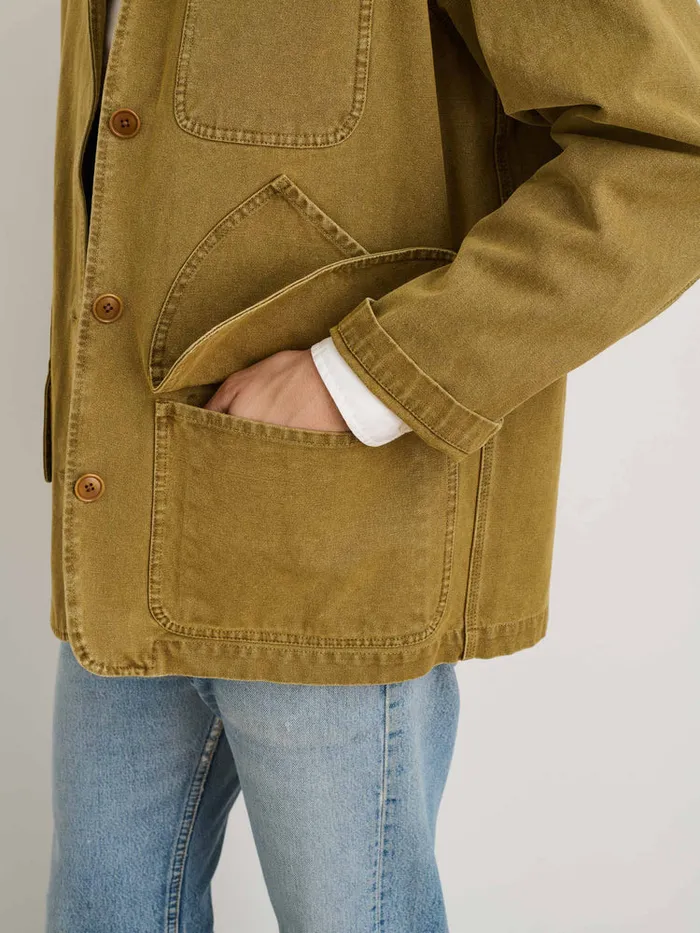 Men Alex Mill Jackets Coats Frontier Jacket In Recycled Canvas Khaki