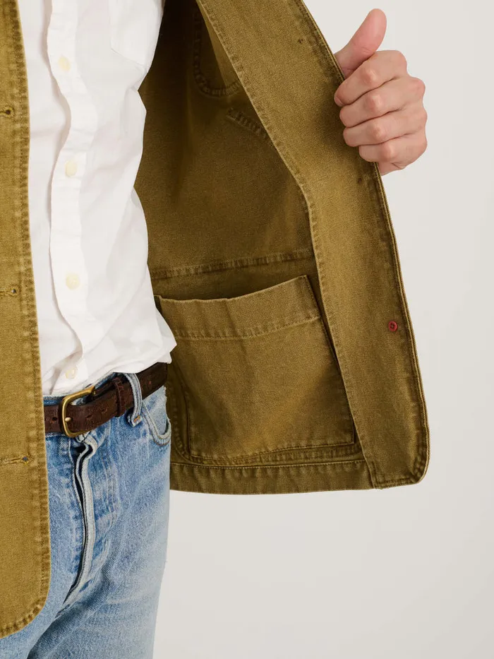 Men Alex Mill Jackets Coats Frontier Jacket In Recycled Canvas Khaki