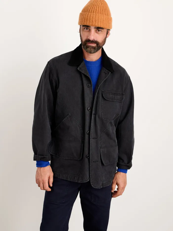 Men Alex Mill Jackets Coats Frontier Jacket In Recycled Canvas Washed Black