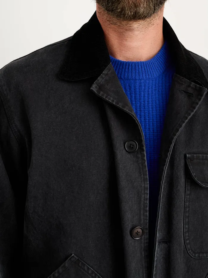 Men Alex Mill Jackets Coats Frontier Jacket In Recycled Canvas Washed Black